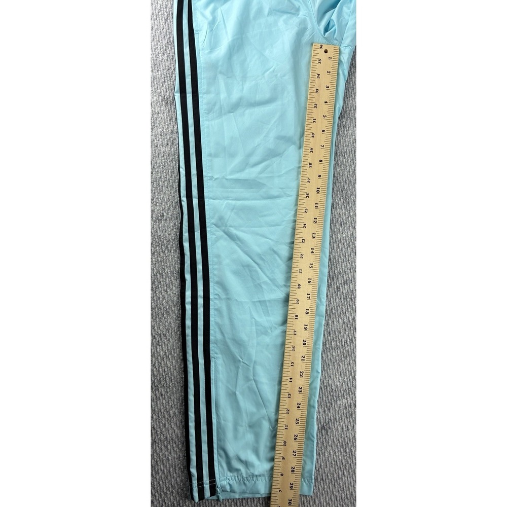 Vintage Y2K Adidas light blue nylon track pants Zipper Ankles 3 Stripes Small - Picture 5 of 9